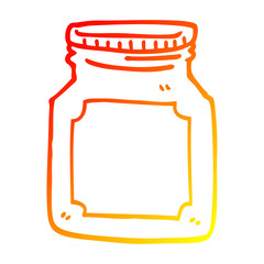 warm gradient line drawing cartoon storage jar