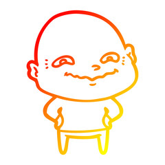 warm gradient line drawing cartoon creepy guy