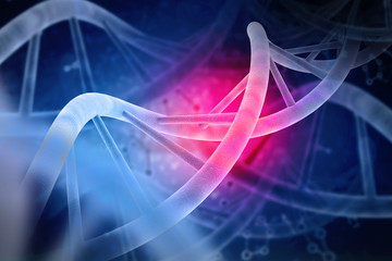 3d render of dna structure, abstract background