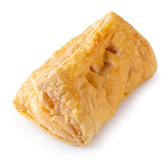 Puff pastry buns isolated over white background.
