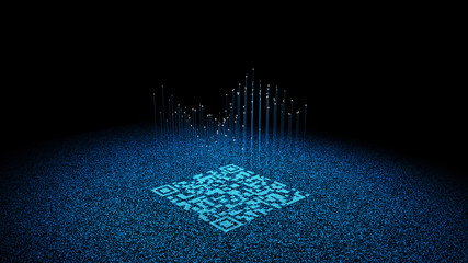 Digital Technology QR Code, Network Identification and Connection