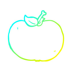 cold gradient line drawing cartoon apple