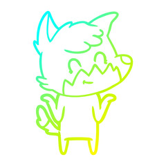 cold gradient line drawing cartoon friendly fox