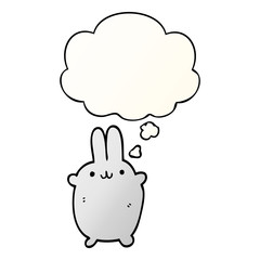 cartoon rabbit and thought bubble in smooth gradient style