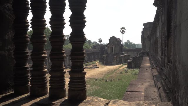 Building inside of historic Angkor Wat temple complex in Cambodia, Asia