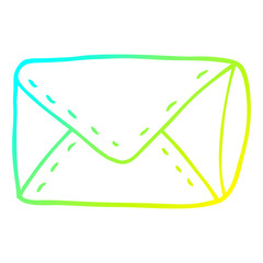 cold gradient line drawing cartoon envelope