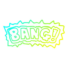 cold gradient line drawing cartoon word bang