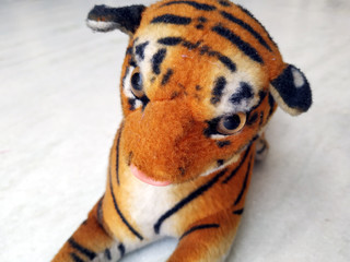 Male cloth toy loin on a white background