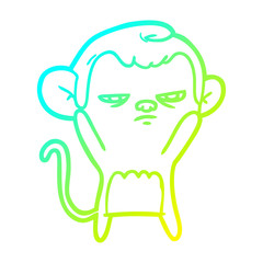 cold gradient line drawing cartoon monkey