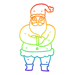 rainbow gradient line drawing cartoon father christmas