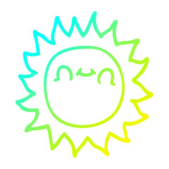 cold gradient line drawing cartoon happy sunshine