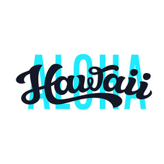 Aloha Hawaii. Vector lettering typography