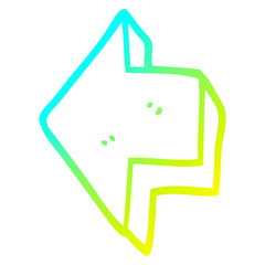 cold gradient line drawing cartoon pointing arrow
