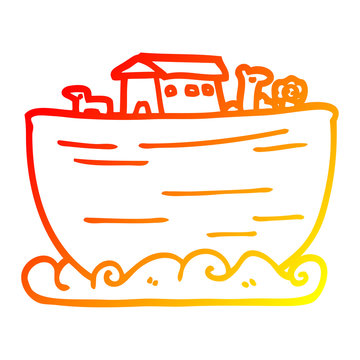 recommend clip art: warm gradient line drawing cartoon noahs ark