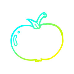 cold gradient line drawing cartoon apple
