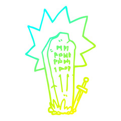 cold gradient line drawing cartoon heros grave