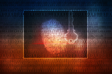   Fingerprint Scanning Technology Concept 2d Illustration