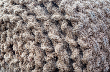 Fiber of coconut made textile for mat, coconut fiber texture background.