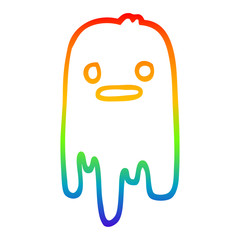 rainbow gradient line drawing cartoon spooky ghost