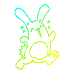 cold gradient line drawing cartoon rabbit