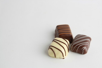 Delicious assorted bonbons cocoa chocolates from Belgium