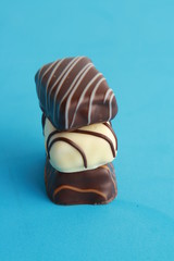 Delicious assorted bonbons cocoa chocolates from Belgium