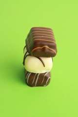 Delicious assorted bonbons cocoa chocolates from Belgium