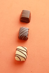 Delicious assorted bonbons cocoa chocolates from Belgium