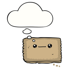 cartoon biscuit and thought bubble