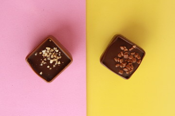 Delicious assorted bonbons cocoa chocolates from Belgium