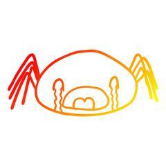 warm gradient line drawing halloween spider crying
