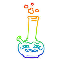 rainbow gradient line drawing cartoon bong