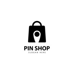 Pin Shop Logo Design Vector
