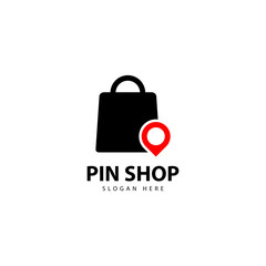 Pin Shop Logo Design Vector