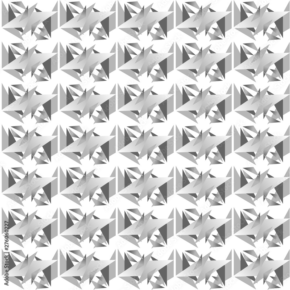 Aufkleber grey seamless texture with triangles. abstract monochrome poly background with repeat tiles. vector 