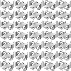 Grey seamless texture with triangles. Abstract monochrome poly background with repeat tiles. Vector geometric pattern of trendy design.