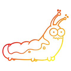 warm gradient line drawing funny cartoon caterpillar