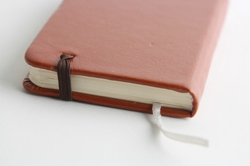 brown leather notebook closed