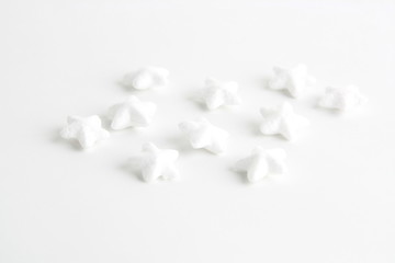 white decoration stars, made with porexpan