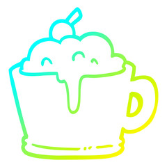 cold gradient line drawing cartoon fancy mocha coffee