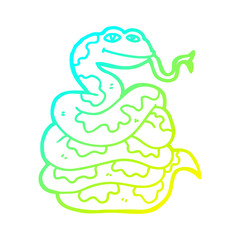 cold gradient line drawing cartoon snake