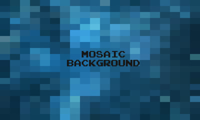 Abstract Dark Blue geometric Background, Creative Design Templates. Pixel art Grid Mosaic, 8 bit vector background.