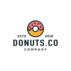 Donuts logo design vector.