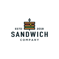 Sandwich logo design vector.