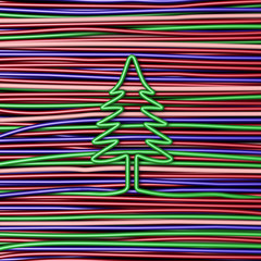 3D illustration of a large bunch of cables, with one of them forming a Christmas tree.