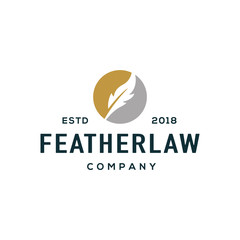 Feather logo design vector.