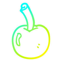 cold gradient line drawing cartoon cherry