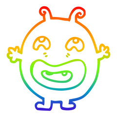rainbow gradient line drawing cartoon monster