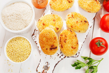 Homemade millet burgerss