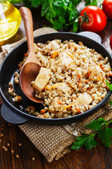 Buckwheat porridge with meat